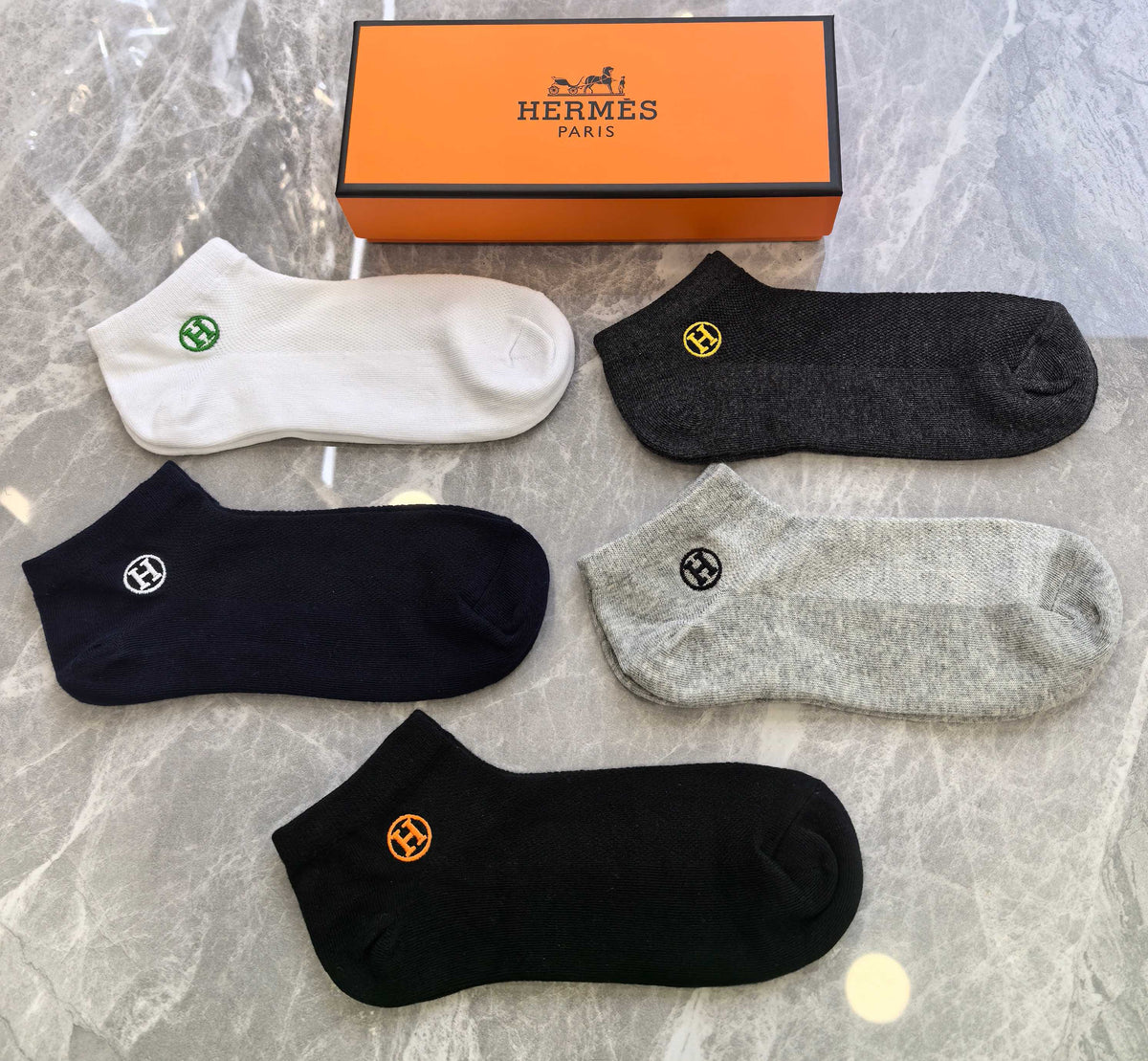 Hermès Boxed Dark Circular Letter Emblems Boxer Briefs, image 4