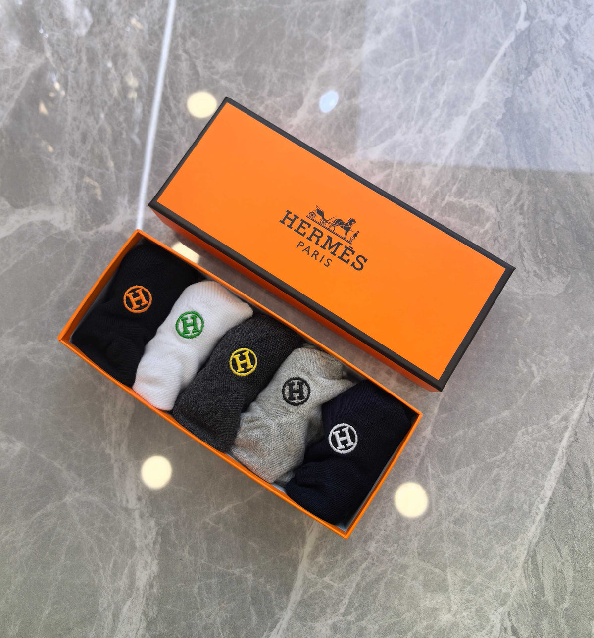 Hermès Boxed Dark Circular Letter Emblems Boxer Briefs, image 1