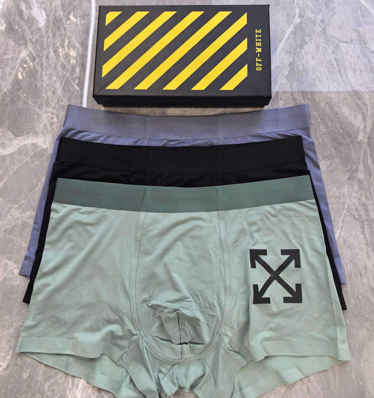 Off-White Green Black Waist Large Arrow Boxer Briefs, image 4