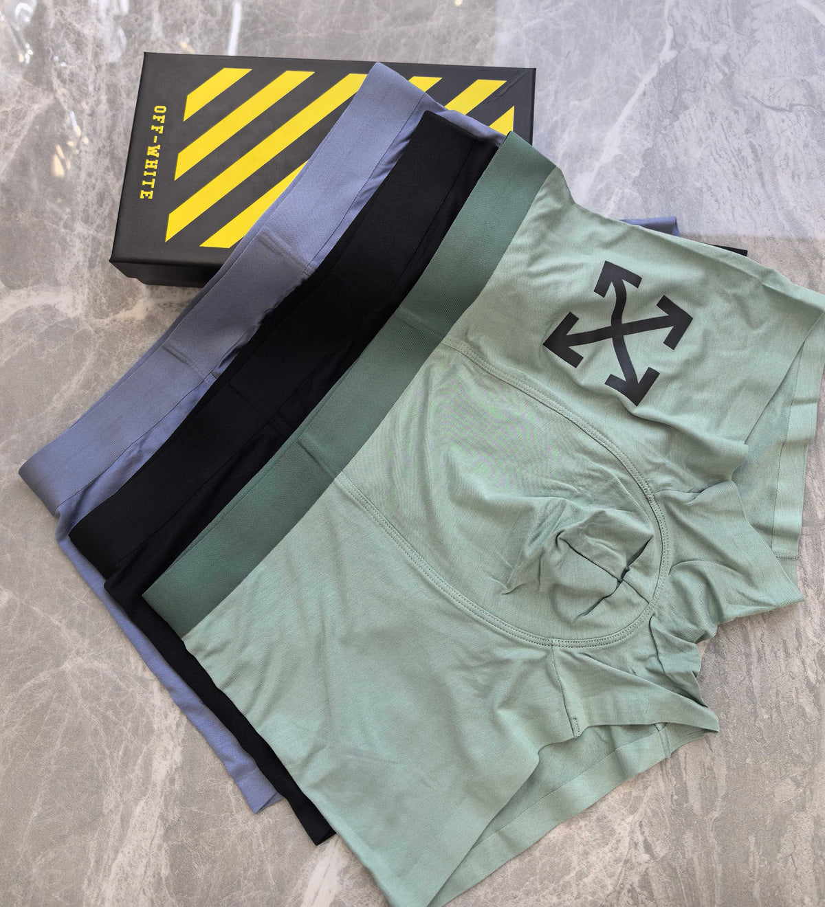 Off-White Green Black Waist Large Arrow Boxer Briefs, image 5