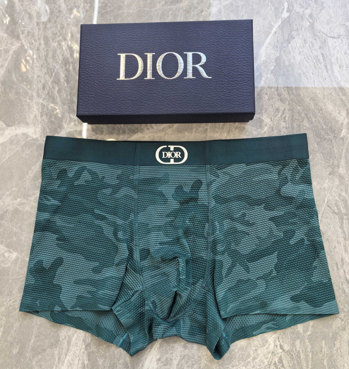 Dior Black Tonal Camouflage Double Letter Waist Boxer Briefs, image 3