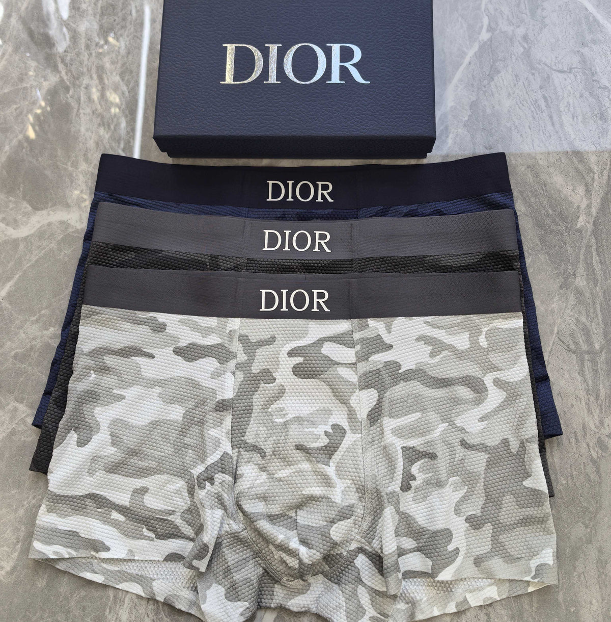 Dior Dark Grey Tonal Camouflage Boxer Briefs, image 4