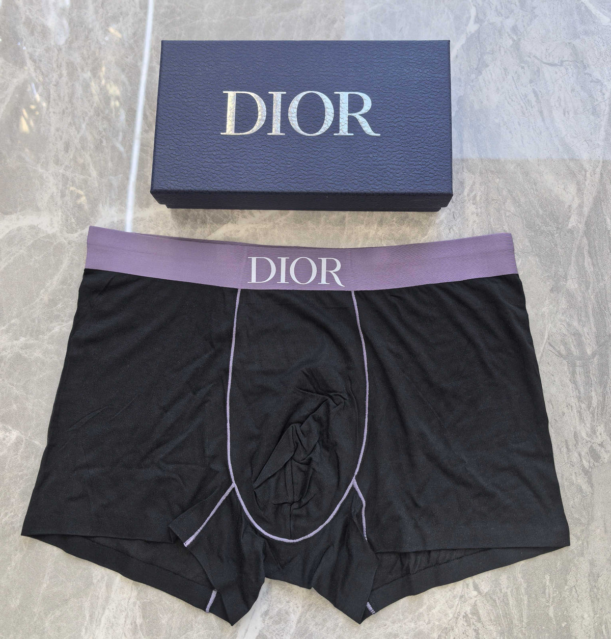 Dior Grey Peach Waist Contrast Seams Boxer Briefs, image 3