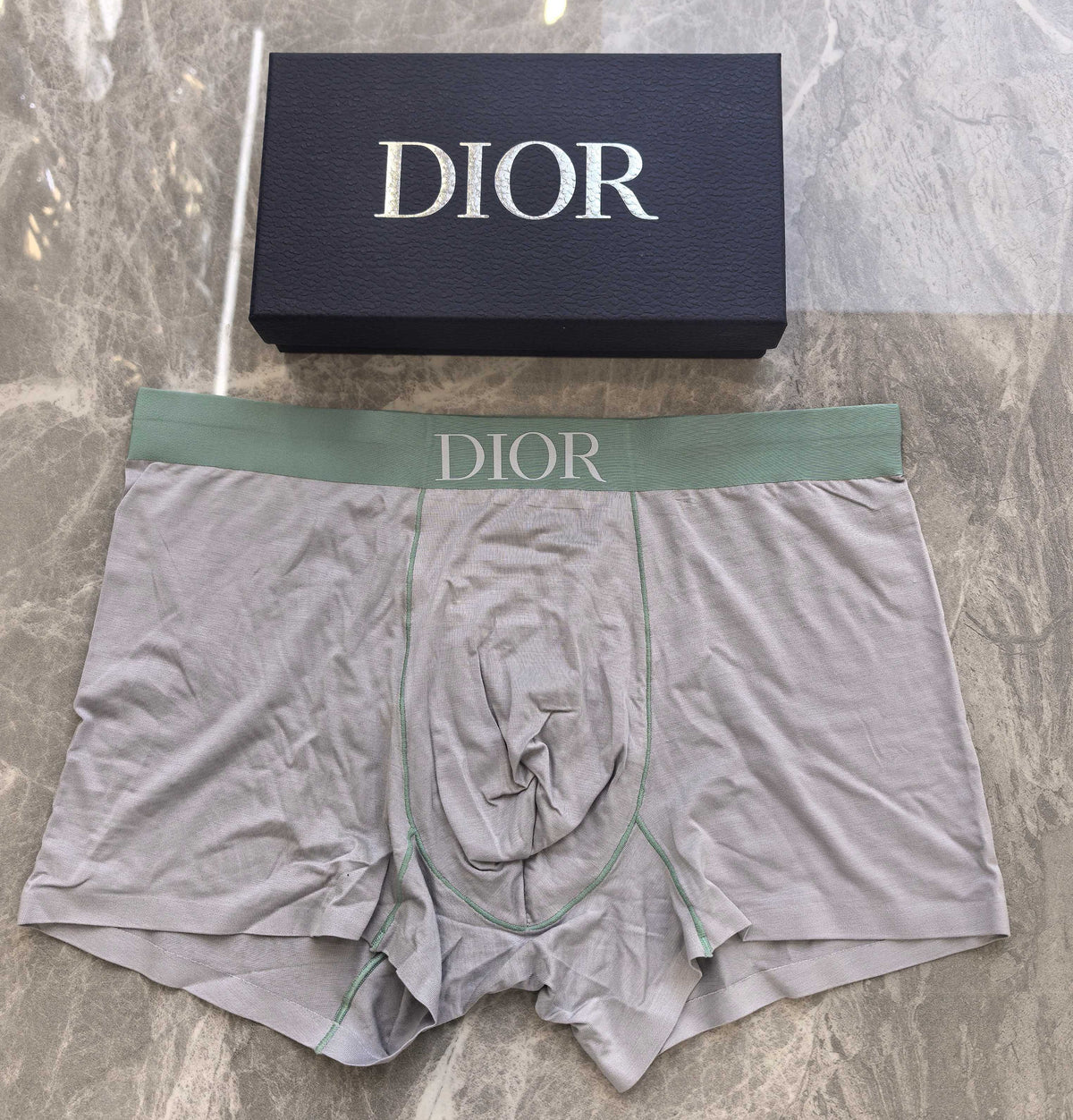 Dior Grey Peach Waist Contrast Seams Boxer Briefs, image 2