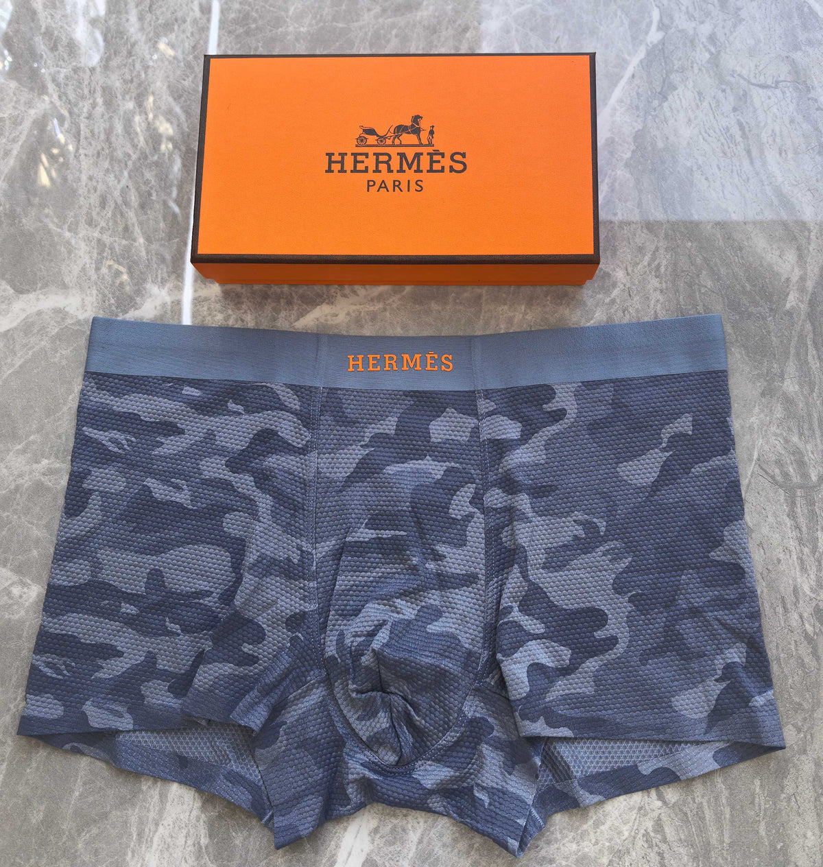 Hermès Dark Grey Camouflage Boxer Briefs, image 2