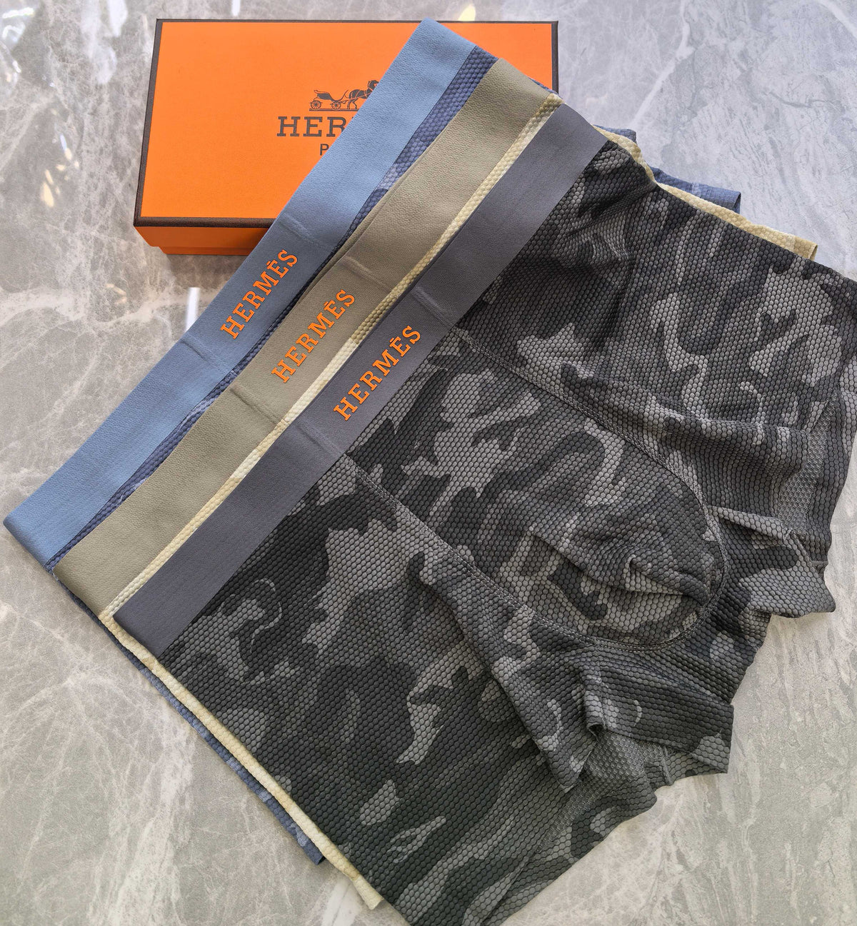 Hermès Dark Grey Camouflage Boxer Briefs, image 4