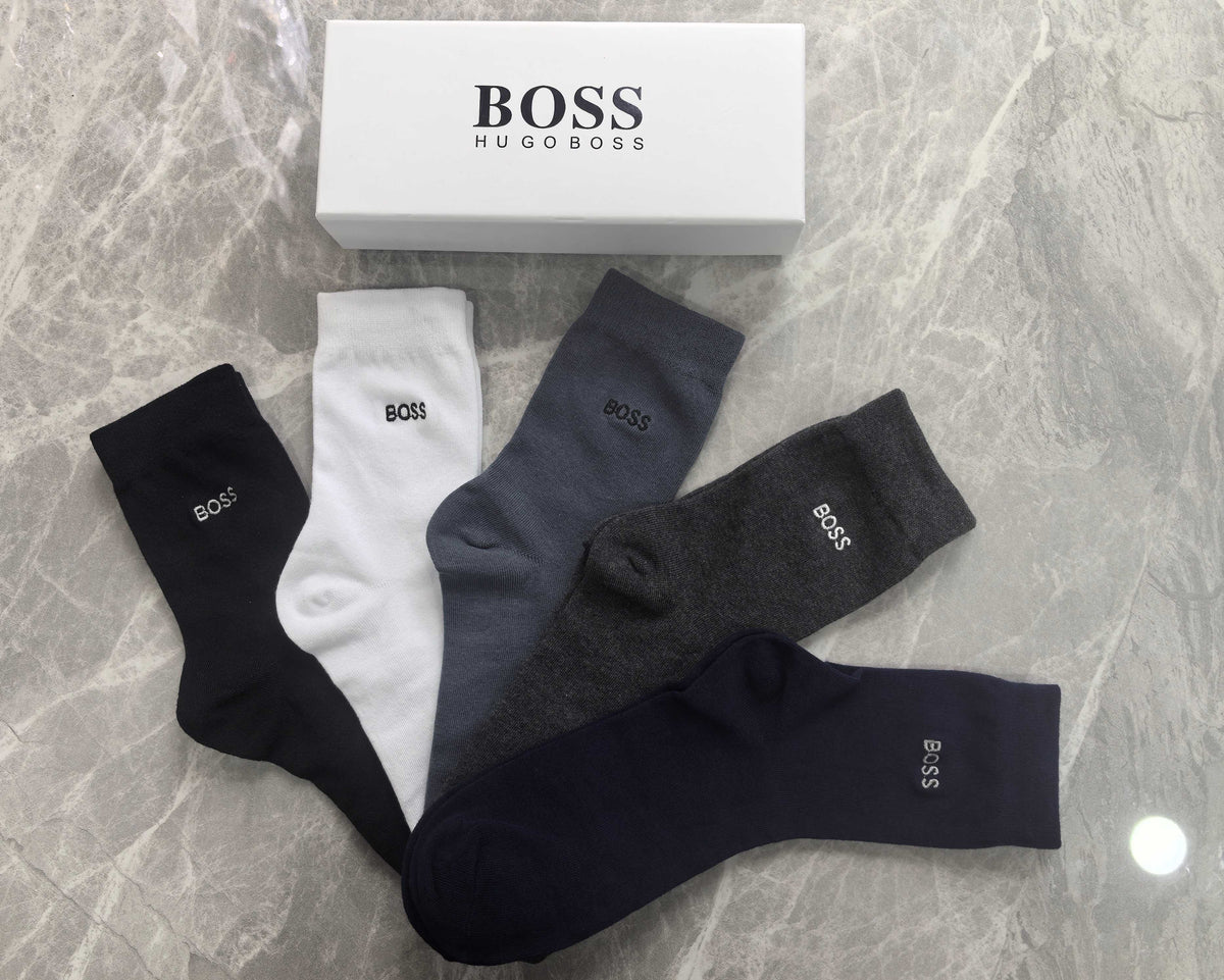 BOSS Boxed Dark Fine Wordmark Bands Boxer Briefs, image 3