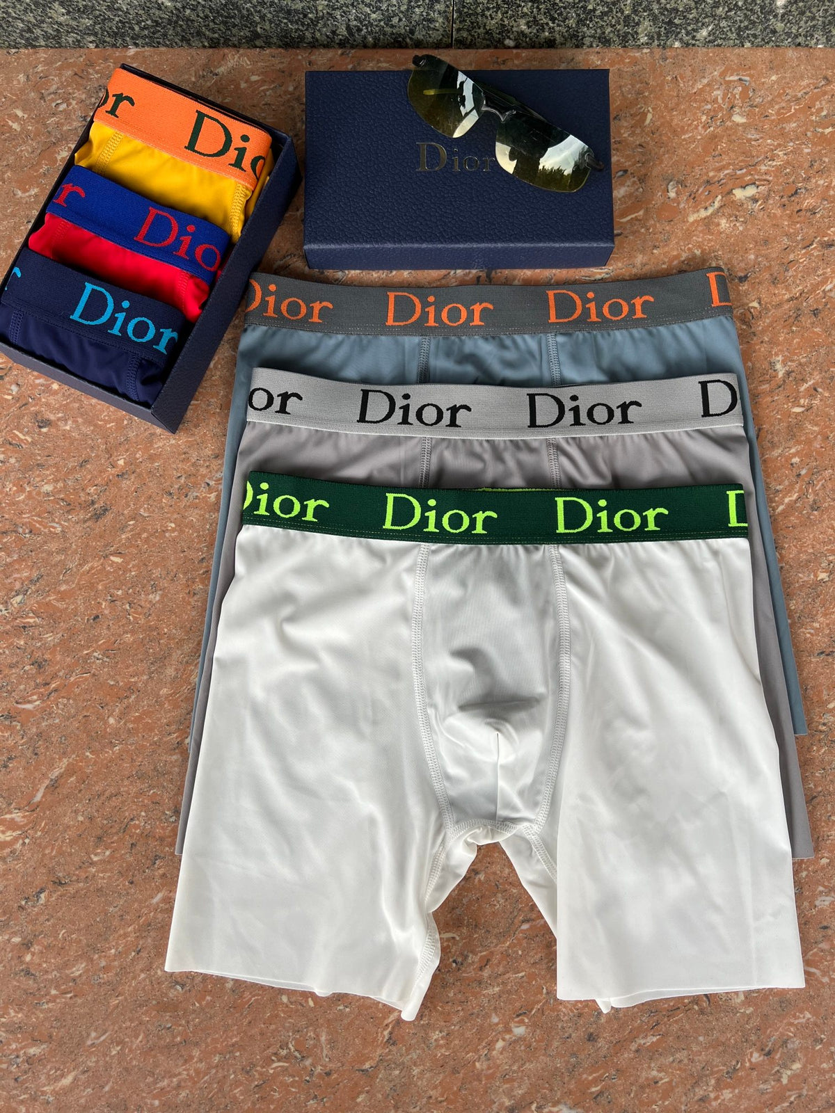 Dior White Multicolour Letter Waist Long-Leg Boxer Briefs, image 4