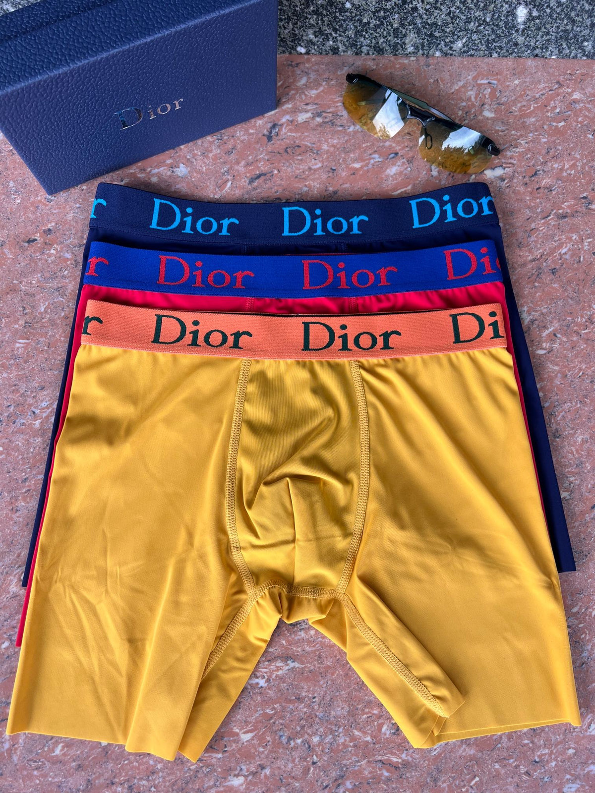 Dior White Multicolour Letter Waist Long-Leg Boxer Briefs, image 3