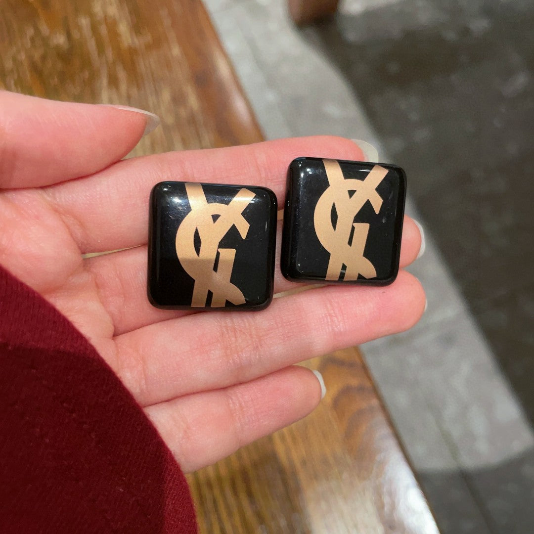 Saint Laurent Logo Letter Stud Earrings – Style 03 - image 4