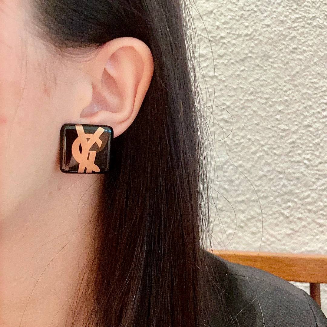 Saint Laurent Logo Letter Stud Earrings – Style 03 - image 3