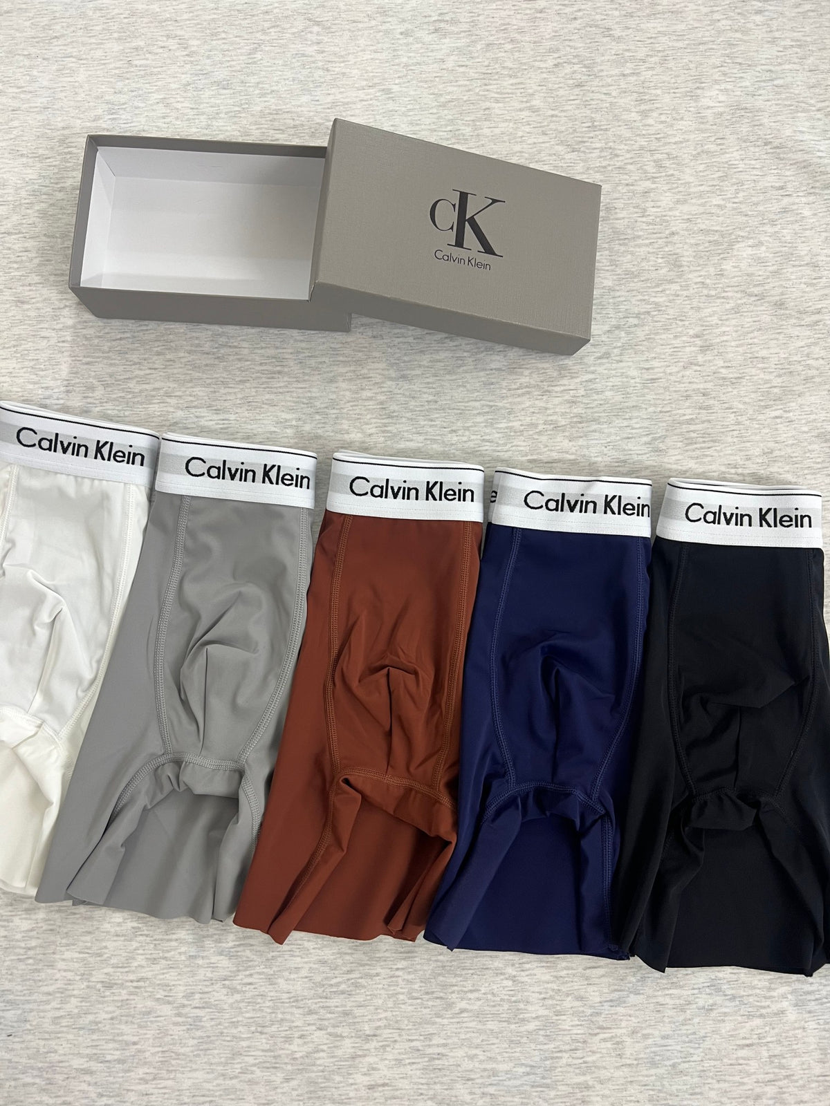 Calvin Klein Black White Red Letter Waist Long-Leg Boxer Briefs, image 2