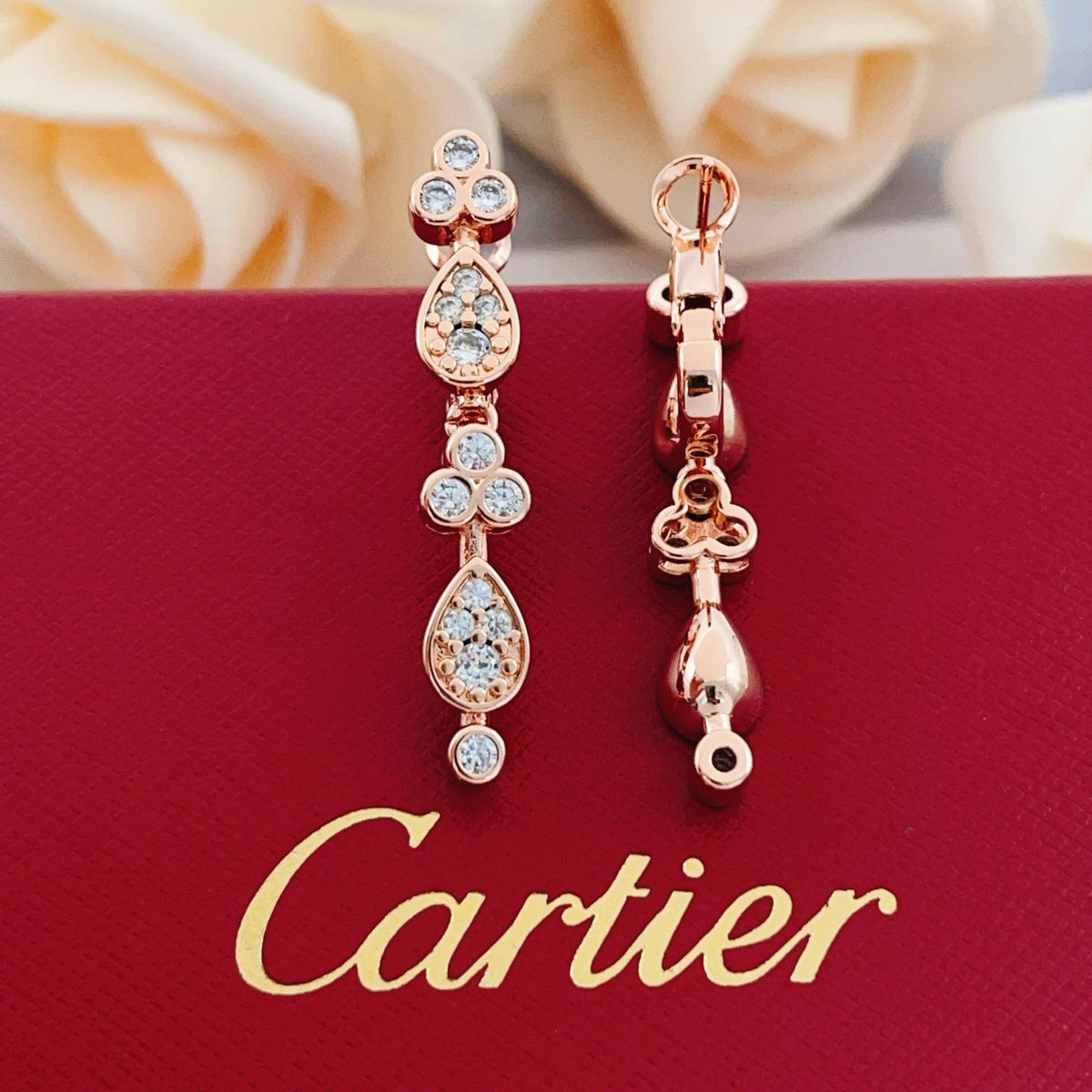 Cartier Style 263 rose gold-tone tassel earrings view 2