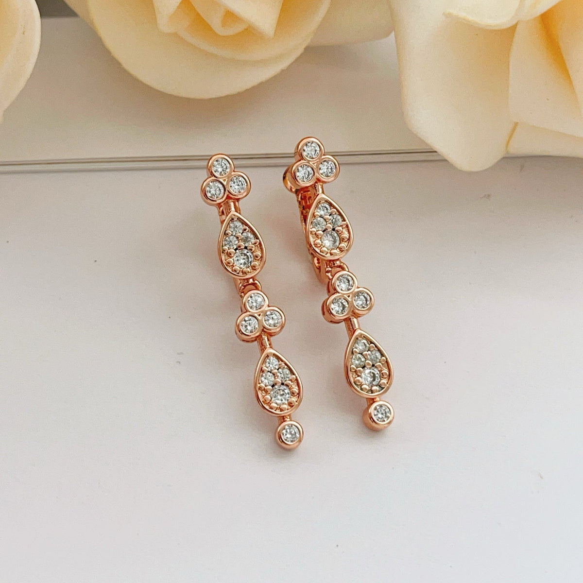 Cartier Style 263 rose gold-tone tassel earrings view 4