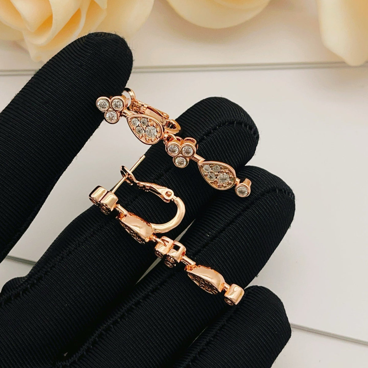 Cartier Style 263 rose gold-tone tassel earrings view 3