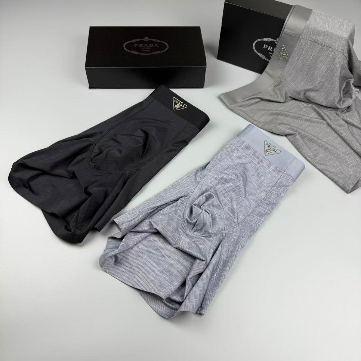 Prada Dark Grey Extended Leg Long-Leg Boxer Briefs, image 4