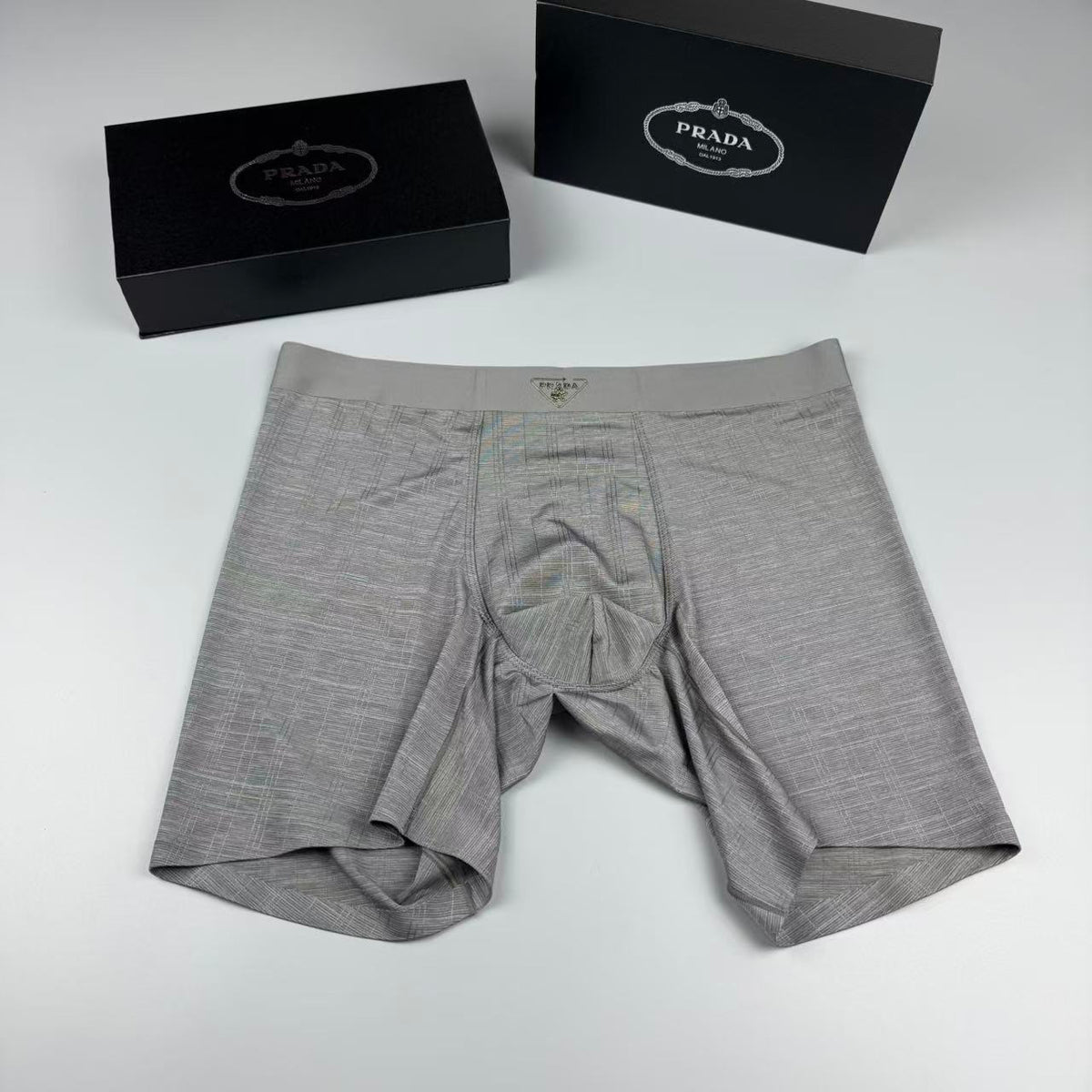 Prada Dark Grey Extended Leg Long-Leg Boxer Briefs, image 2