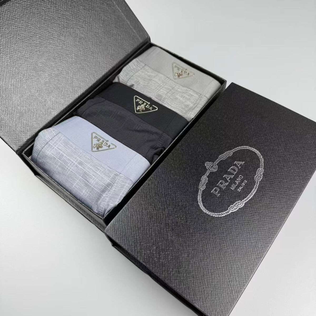 Prada Dark Grey Extended Leg Long-Leg Boxer Briefs, image 6
