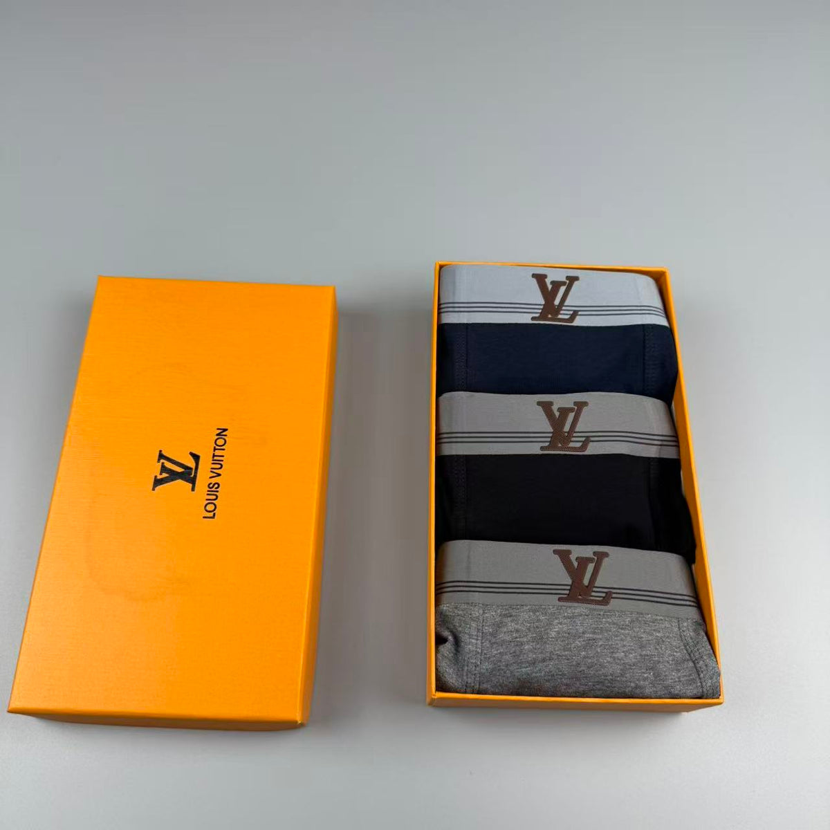 Louis Vuitton Black Grey Small Waist Flower Boxer Briefs, image 6
