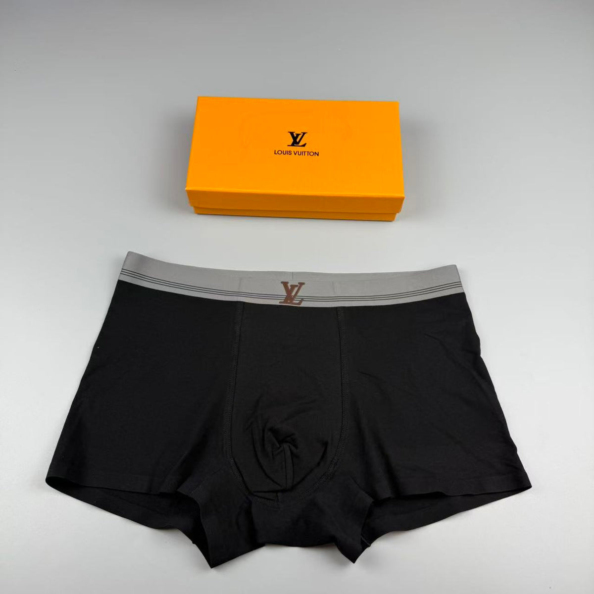 Louis Vuitton Black Grey Small Waist Flower Boxer Briefs, image 1