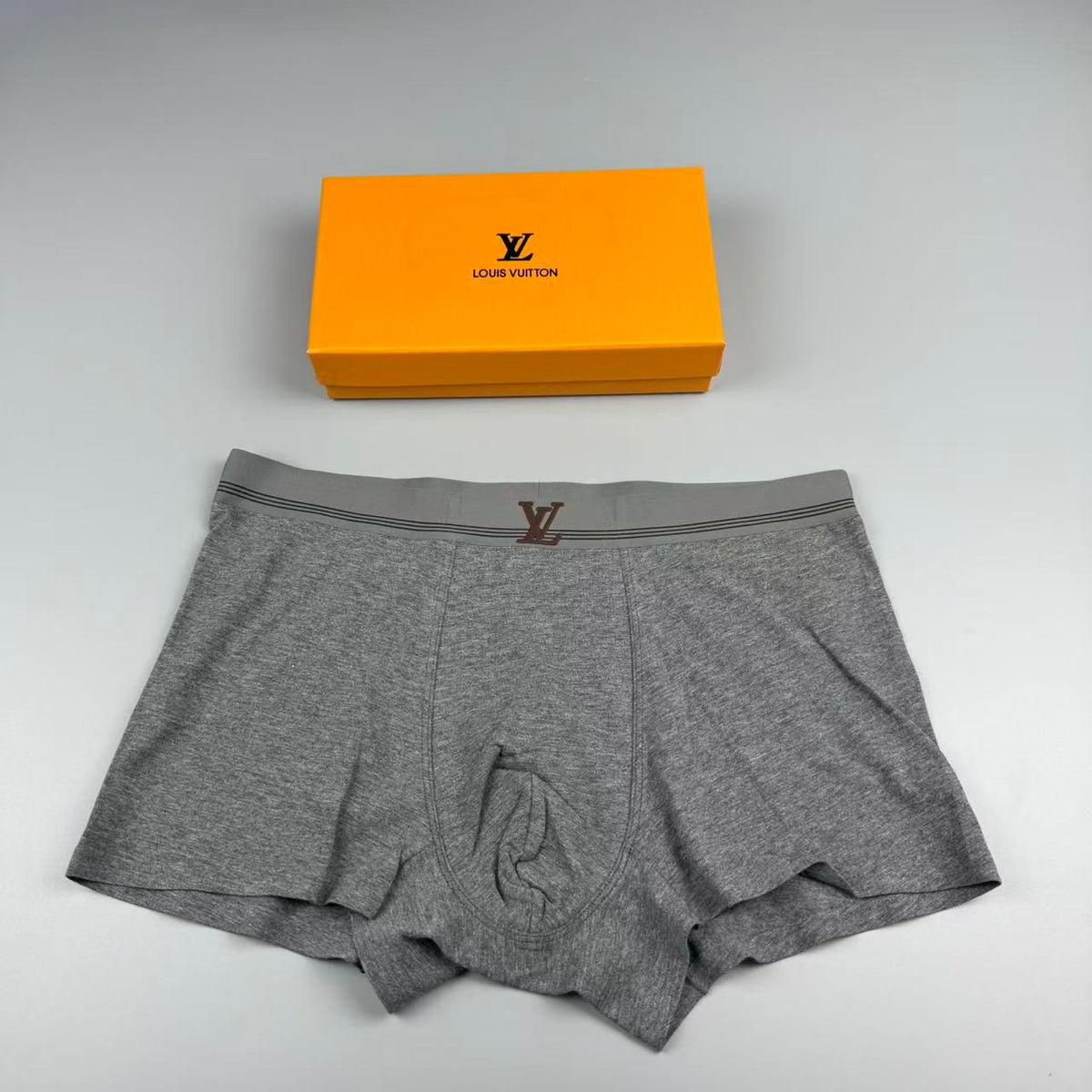 Louis Vuitton Black Grey Small Waist Flower Boxer Briefs, image 2