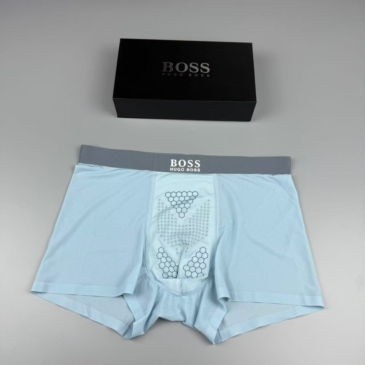 BOSS White Geometric Front Panel Boxer Briefs, image 2