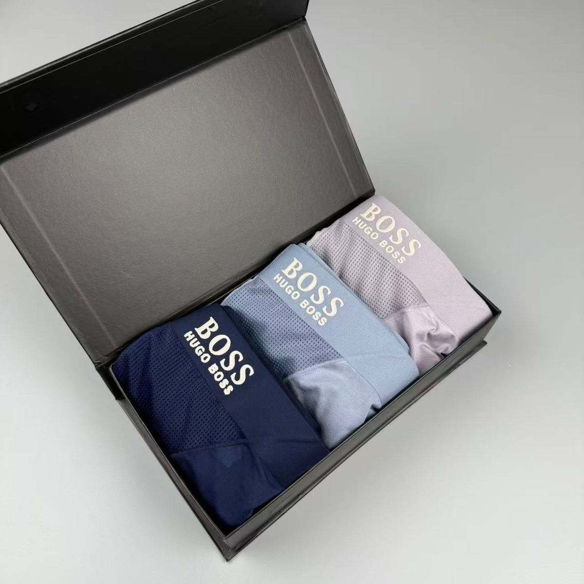 BOSS Navy Extended Leg Small Wordmark Long-Leg Boxer Briefs, image 7