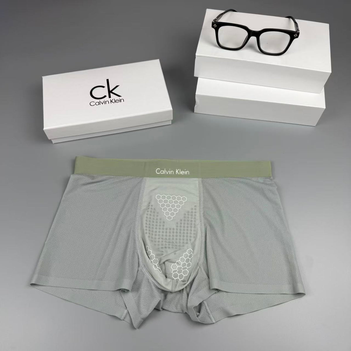 Calvin Klein Black Honeycomb Front Panel Boxer Briefs, image 3