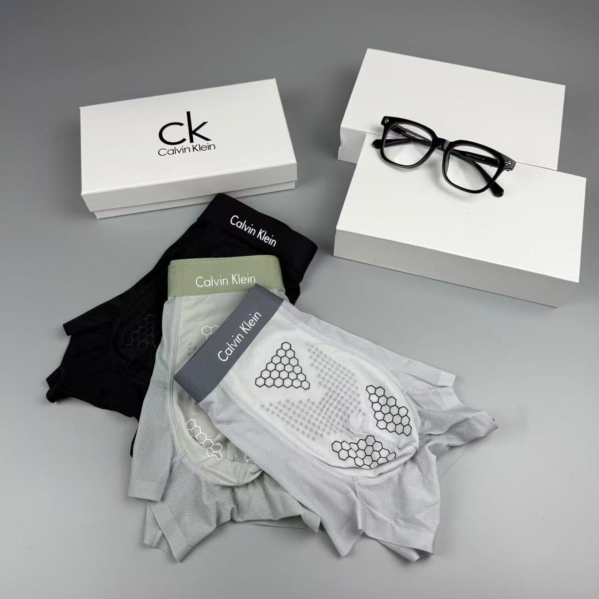 Calvin Klein Black Honeycomb Front Panel Boxer Briefs, image 6