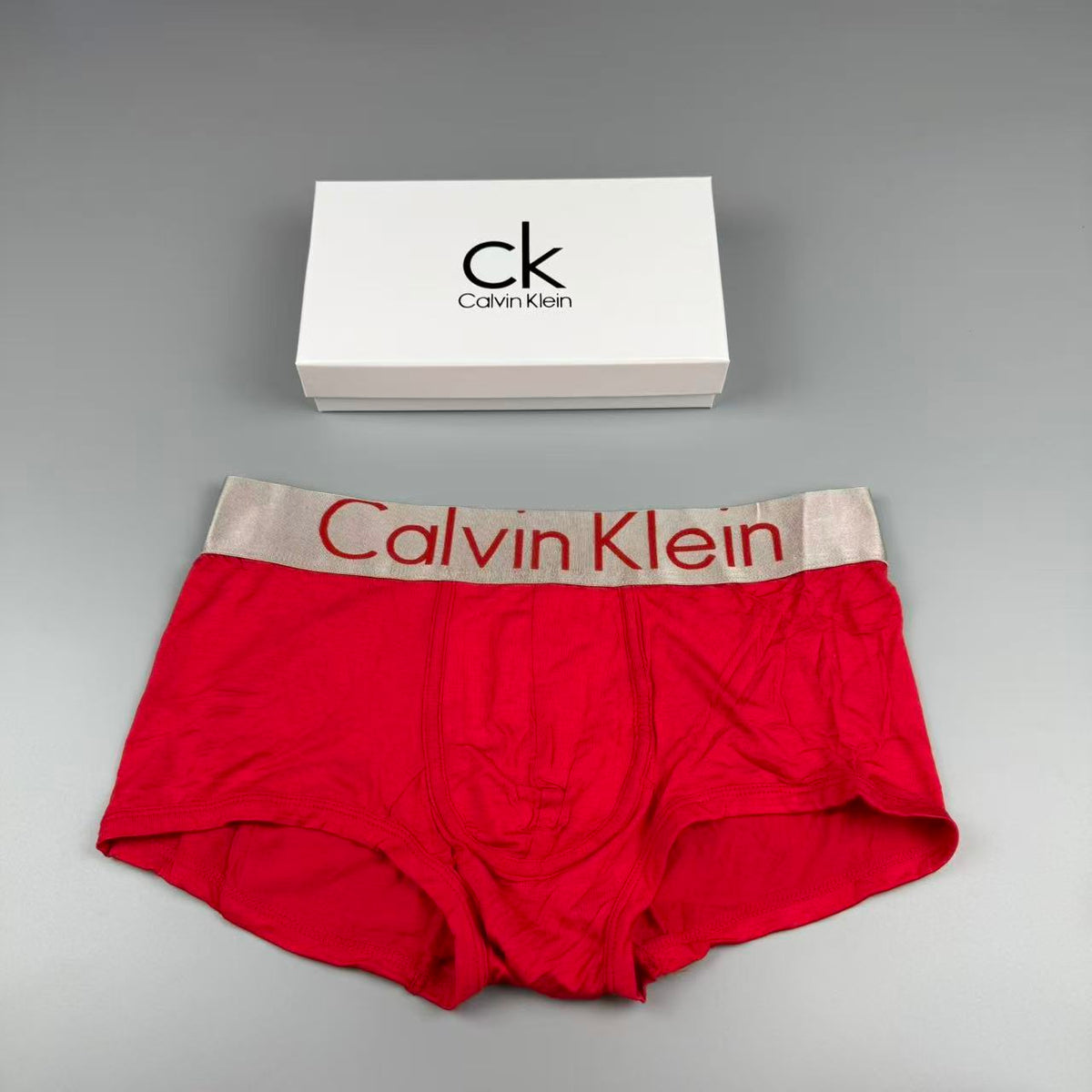 Calvin Klein Red Beige Wide Waistband Boxer Briefs, image 1