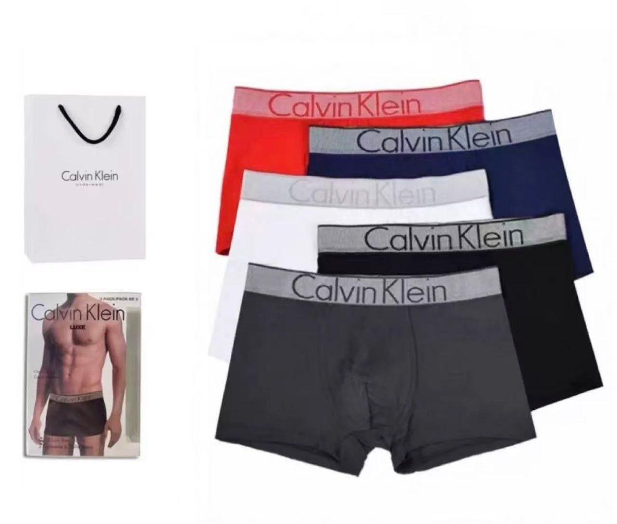 Calvin Klein Navy White Grey Contrast Bands Boxer Briefs, image 8