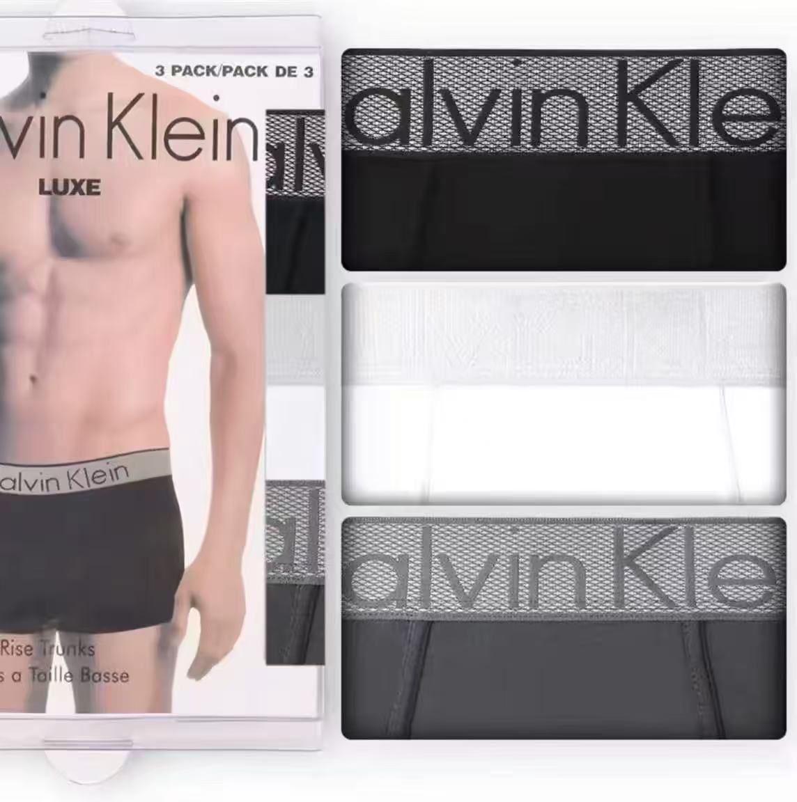 Calvin Klein Navy White Grey Contrast Bands Boxer Briefs, image 4