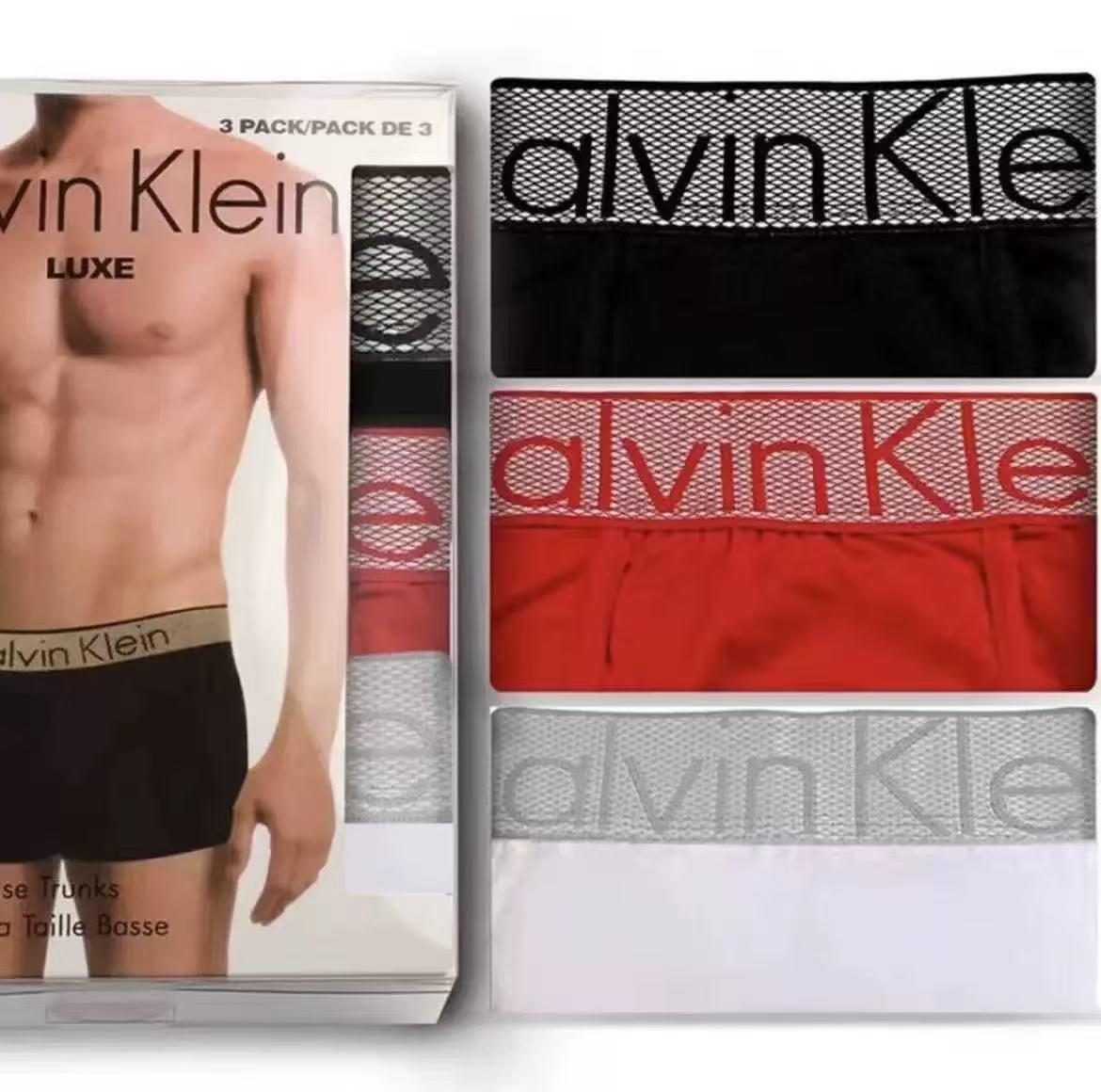 Calvin Klein Navy White Grey Contrast Bands Boxer Briefs, image 6