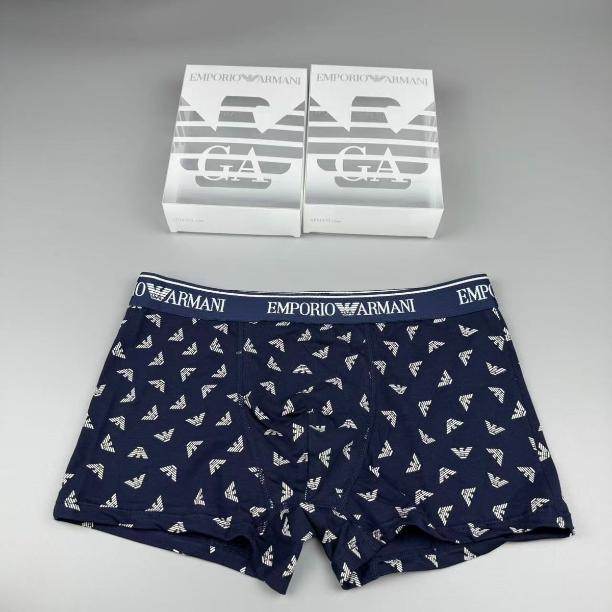 Emporio Armani Black Small Allover Wing Print Boxer Briefs, image 2