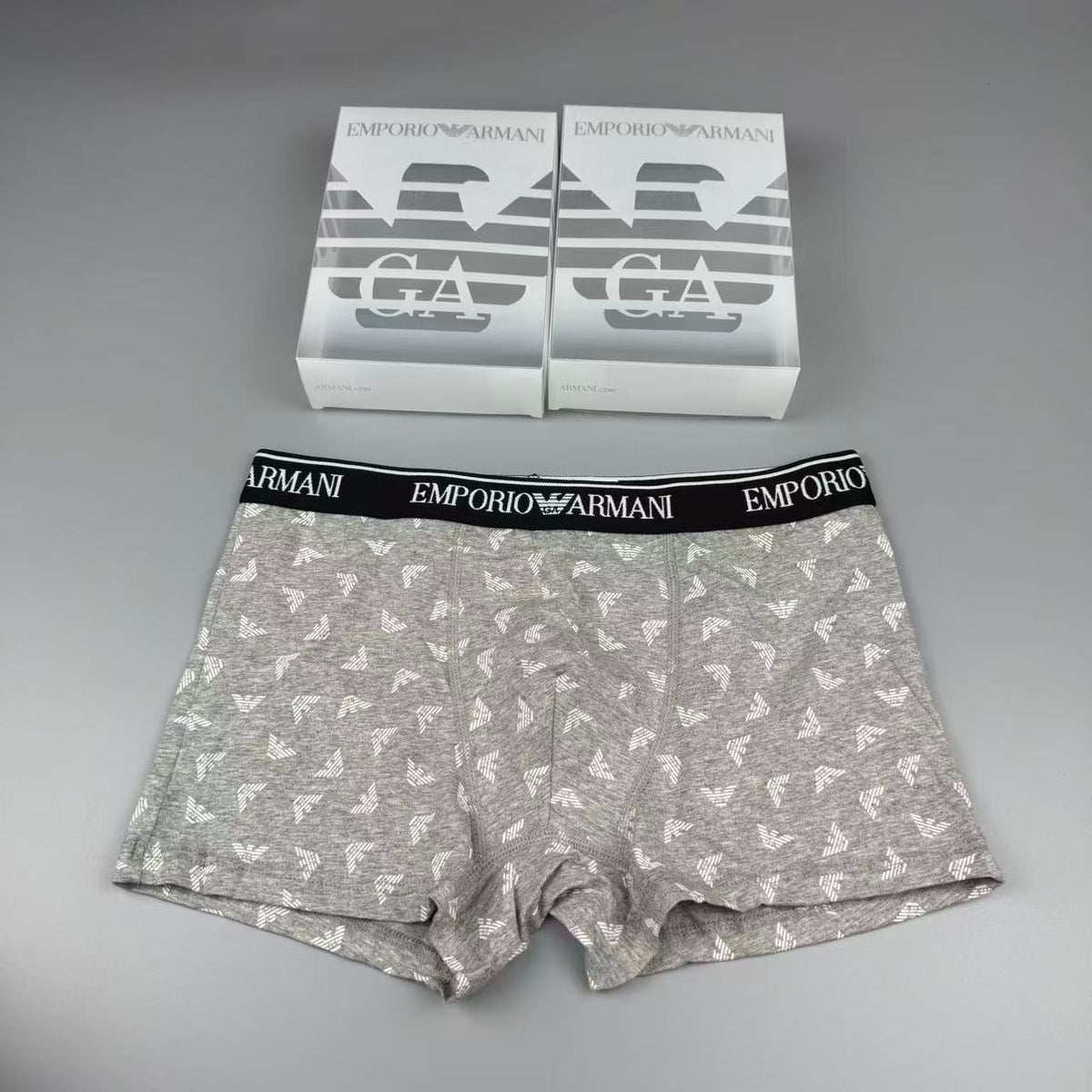 Emporio Armani Black Small Allover Wing Print Boxer Briefs, image 4