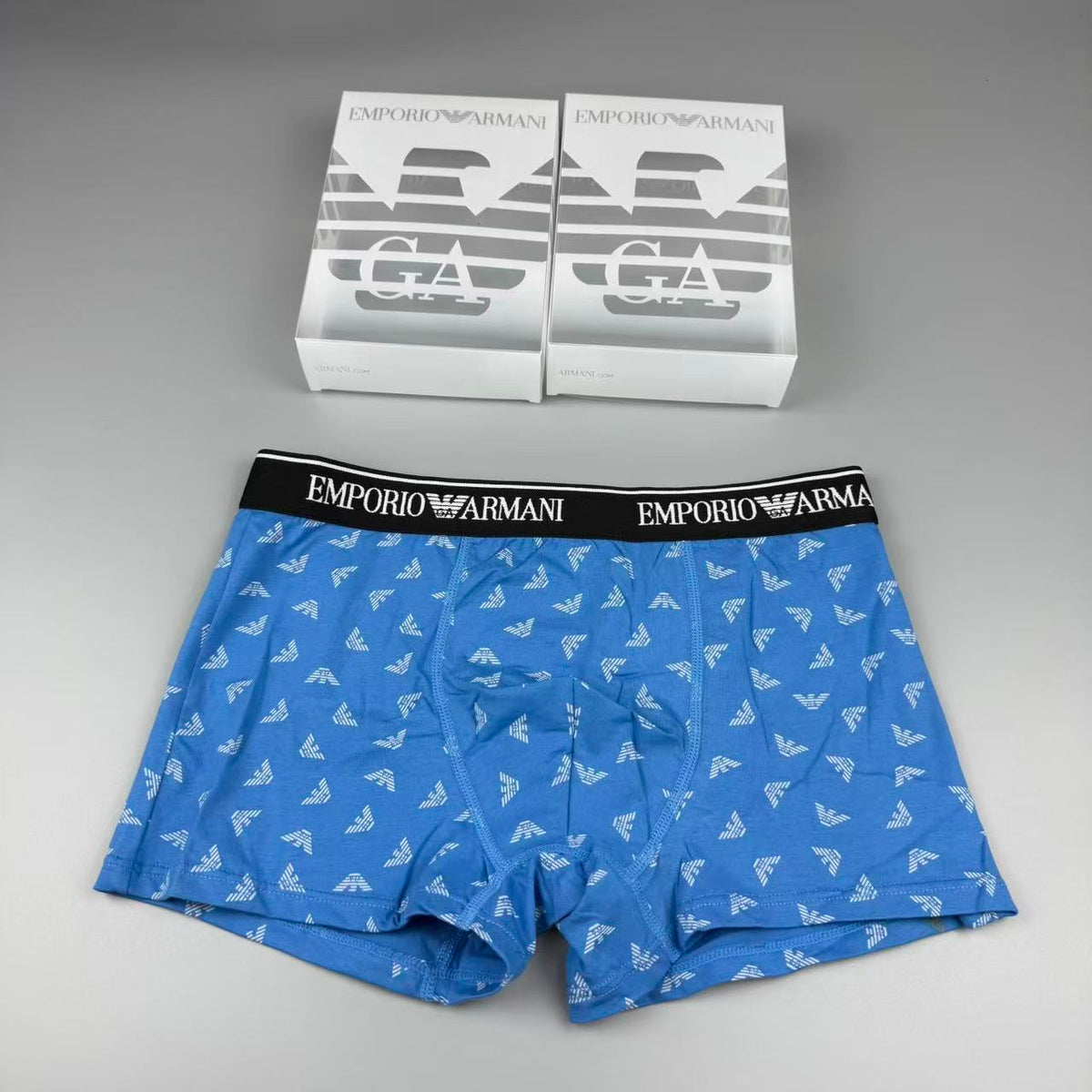 Emporio Armani Black Small Allover Wing Print Boxer Briefs, image 3