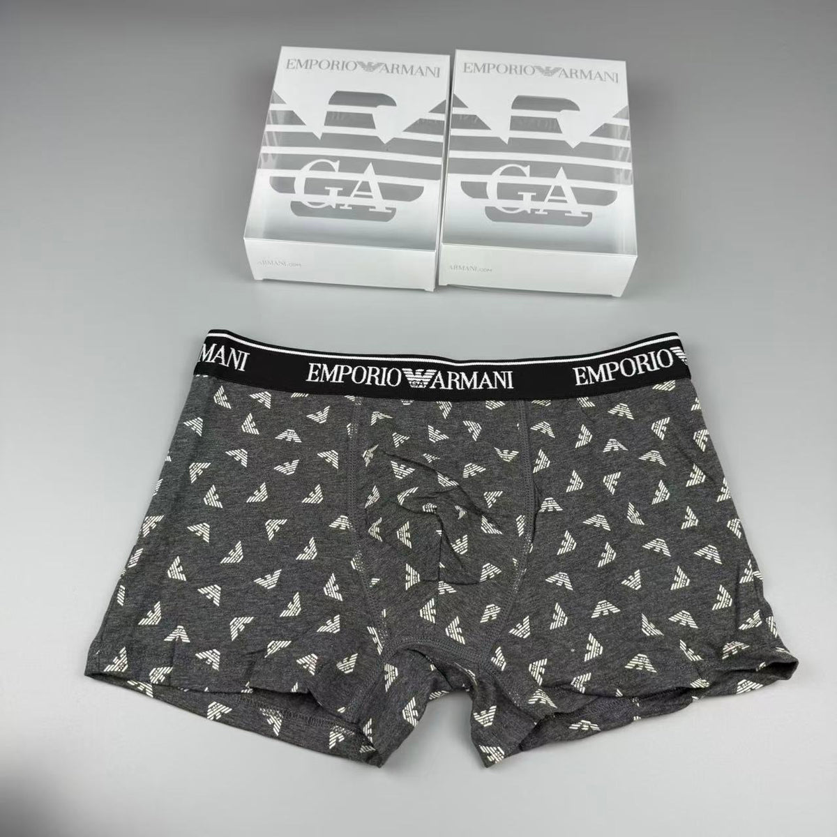 Emporio Armani Black Small Allover Wing Print Boxer Briefs, image 6