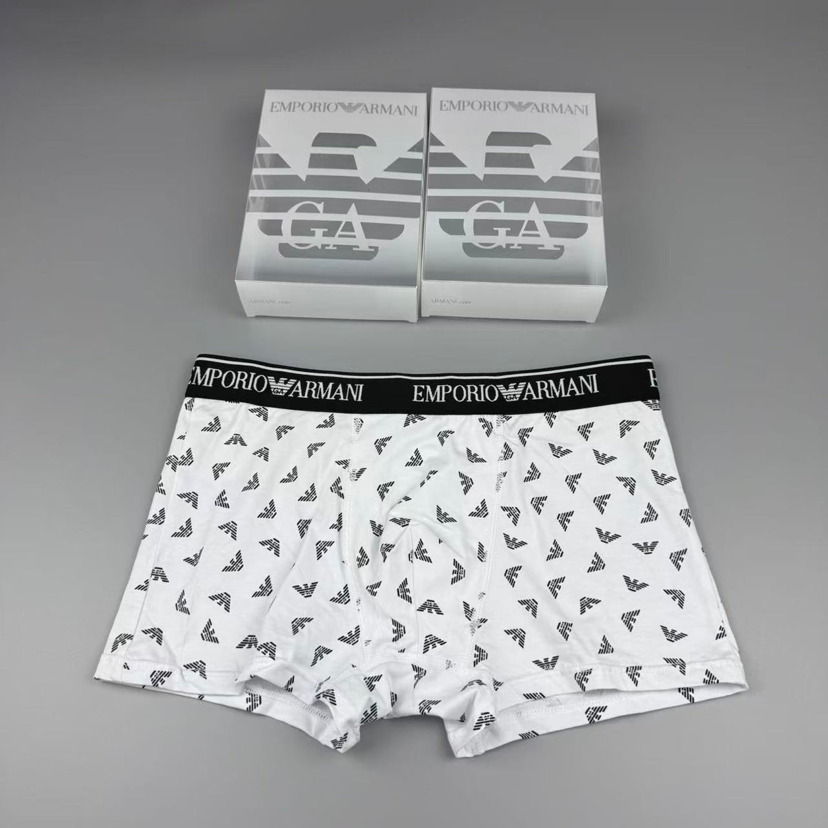 Emporio Armani Black Small Allover Wing Print Boxer Briefs, image 7