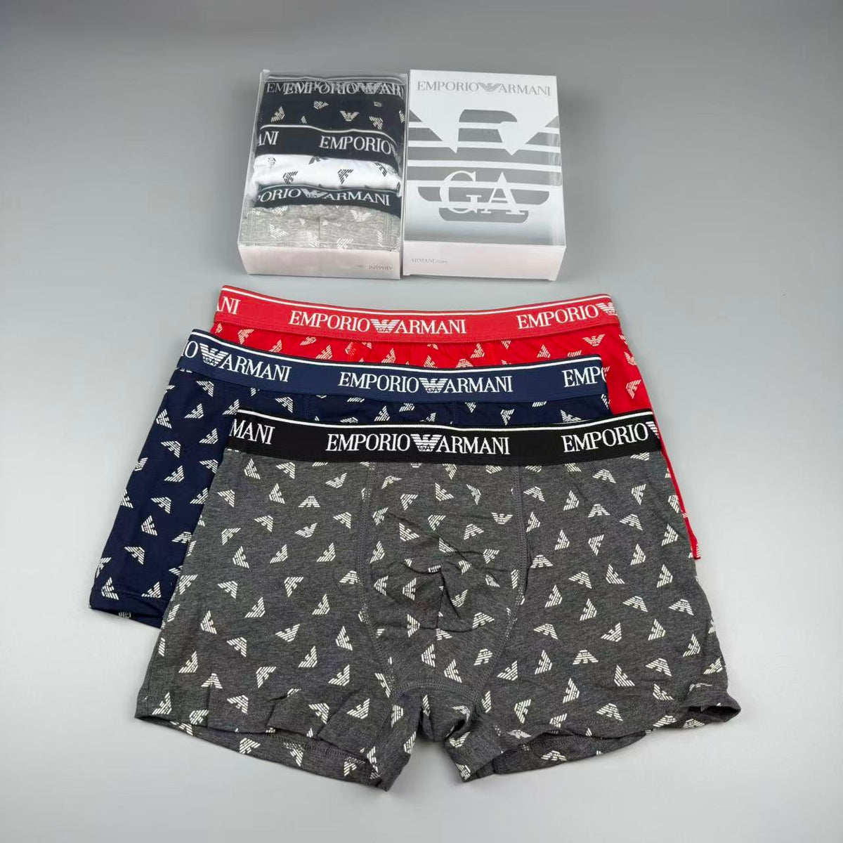 Emporio Armani Black Small Allover Wing Print Boxer Briefs, image 8