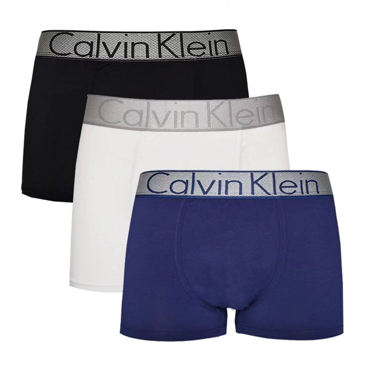 Calvin Klein Navy White Grey Contrast Bands Boxer Briefs, image 1