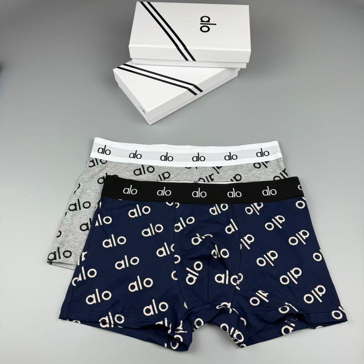 Alo Black White Repeating Wordmarks Boxer Briefs, image 2
