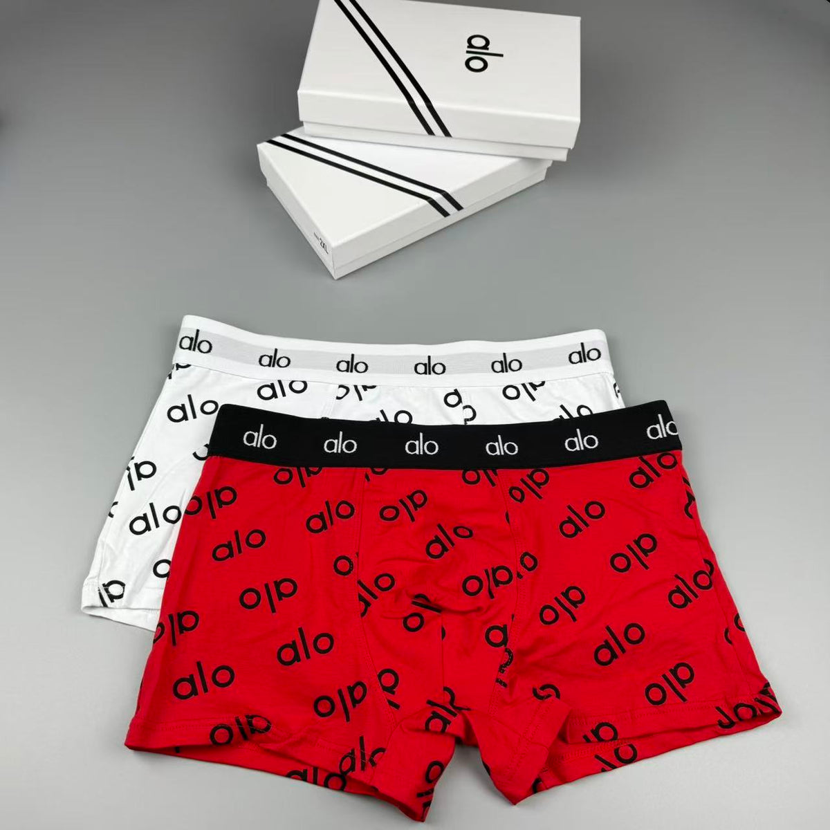 Alo Black White Repeating Wordmarks Boxer Briefs, image 3