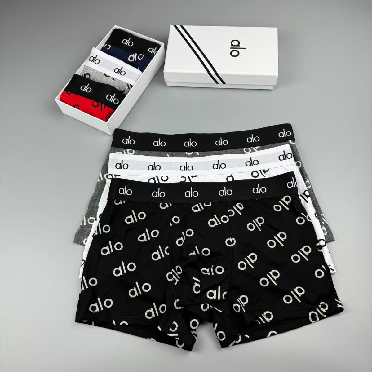 Alo Black White Repeating Wordmarks Boxer Briefs, image 5