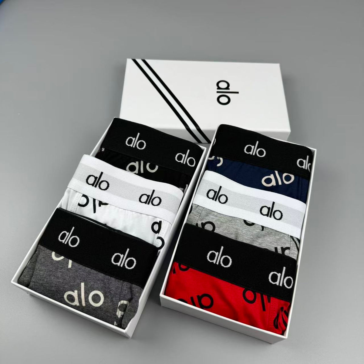 Alo Black White Repeating Wordmarks Boxer Briefs, image 9