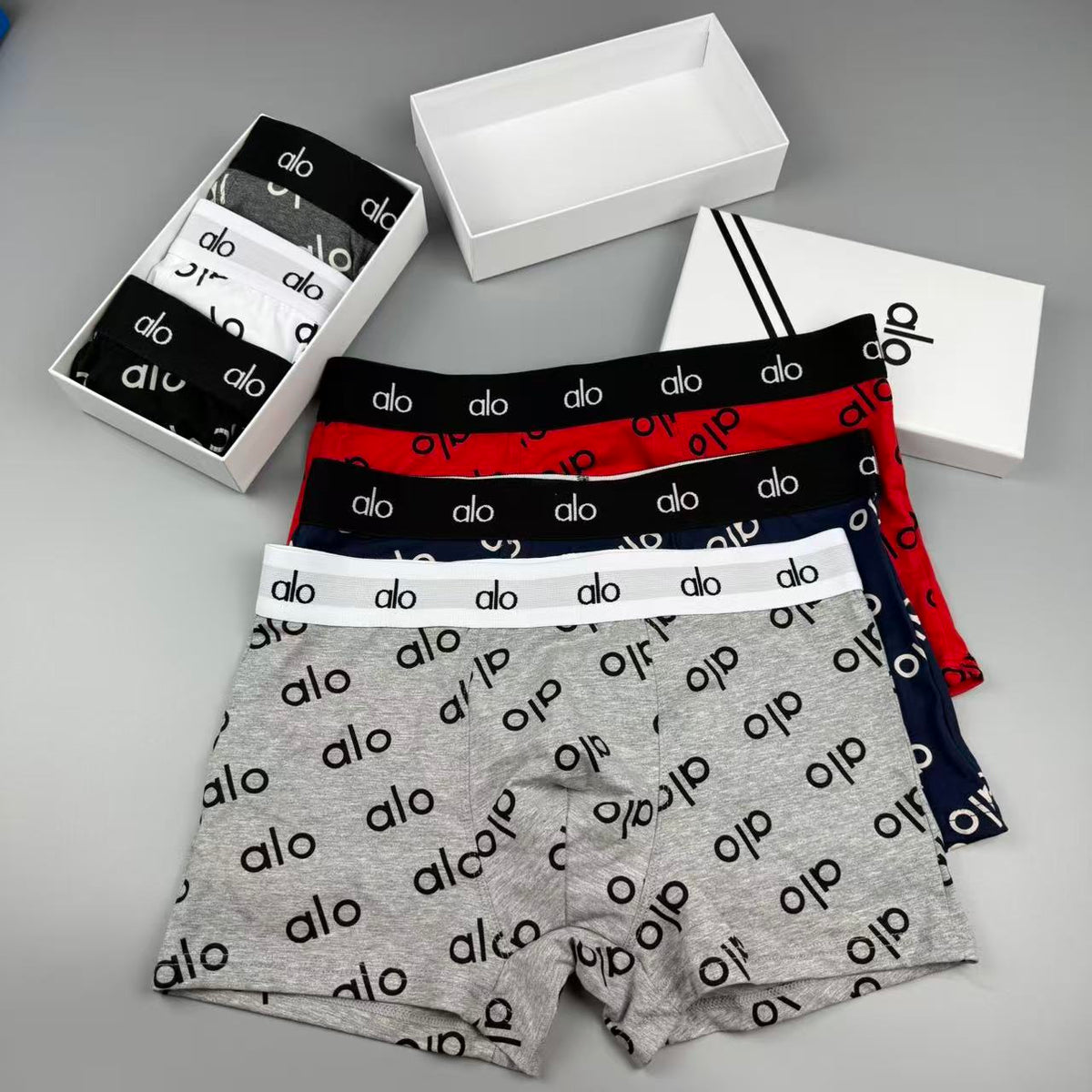 Alo Black White Repeating Wordmarks Boxer Briefs, image 7