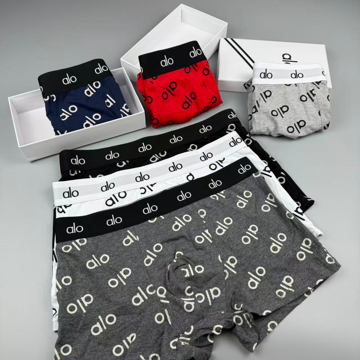 Alo Black White Repeating Wordmarks Boxer Briefs, image 8