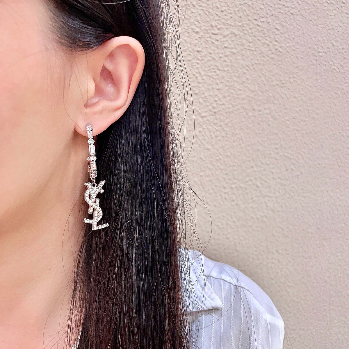 Saint Laurent Vintage-Inspired YSL Logo Stud Earrings – Style 02 - image 3