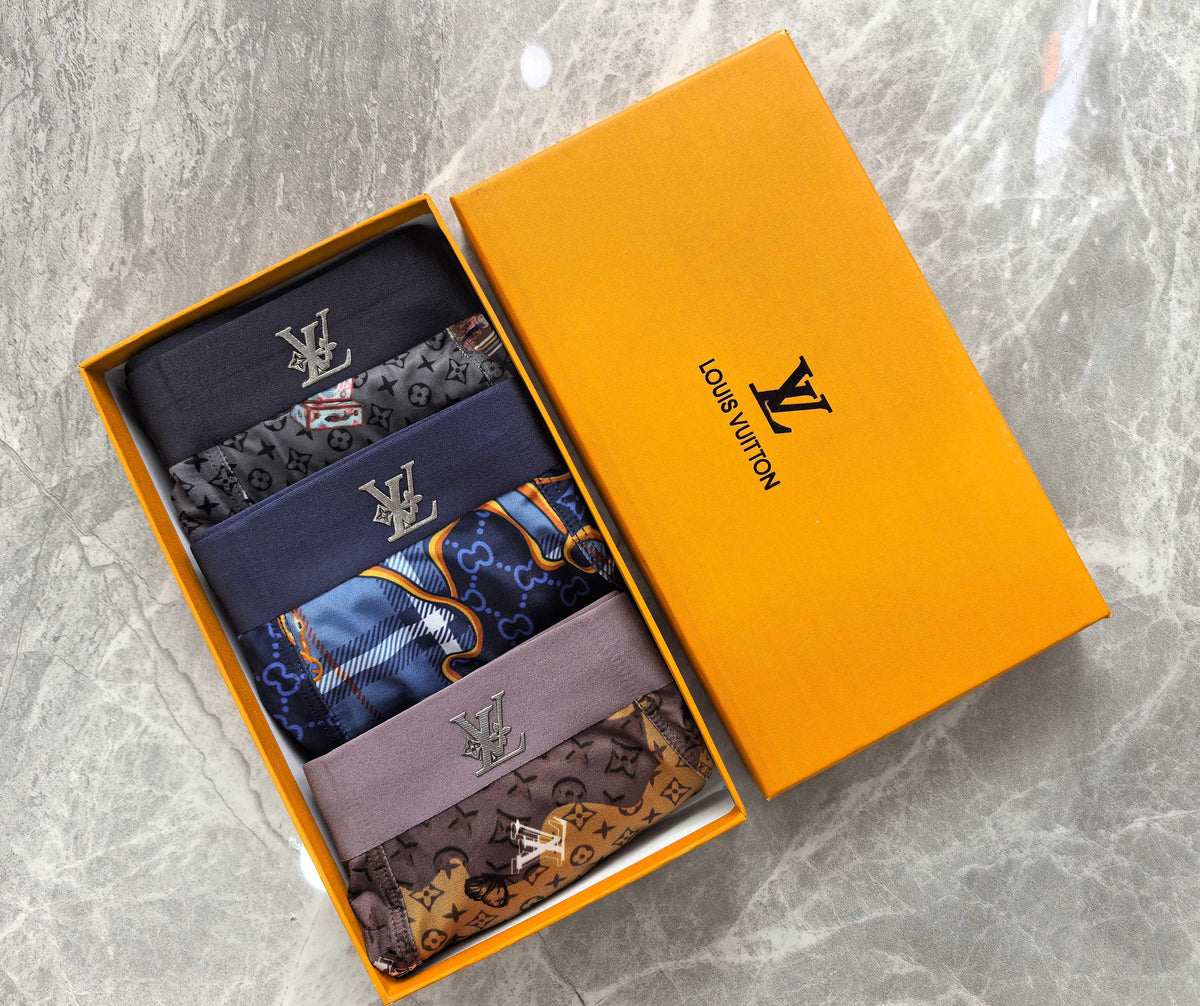 Louis Vuitton Blue Gold Chain Monogram Print Boxer Briefs, image 6