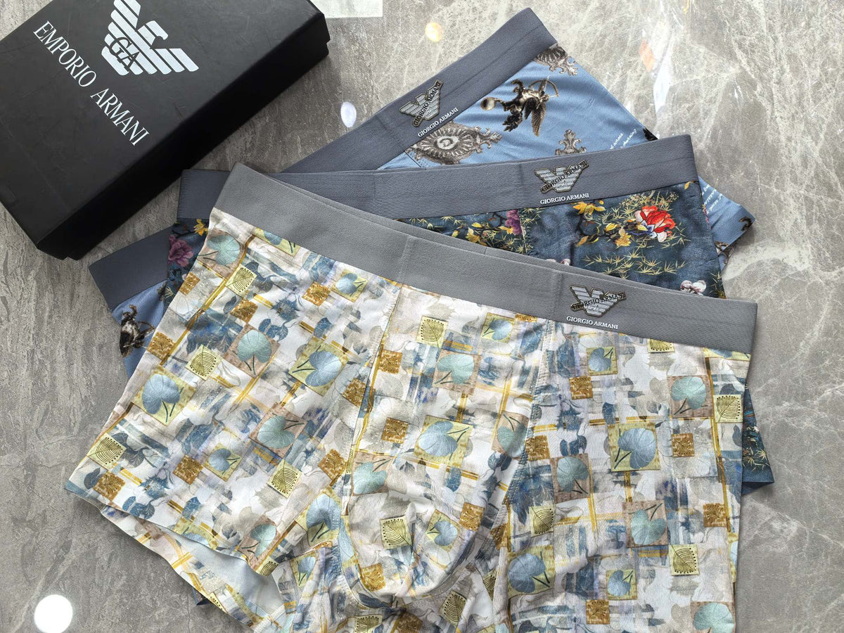 Emporio Armani Light Abstract Print Boxer Briefs, image 2