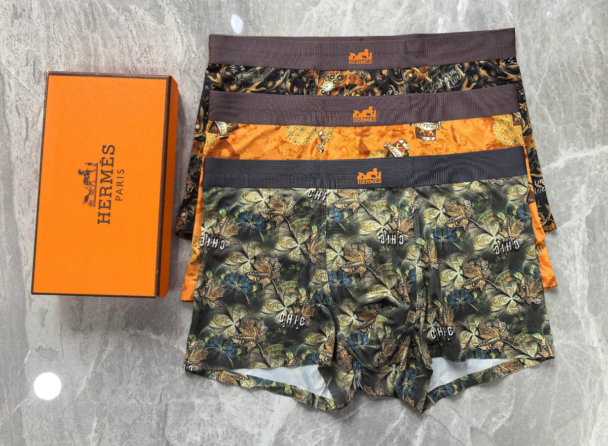 Hermès Dark Green Dense Botanical Print Boxer Briefs, image 3